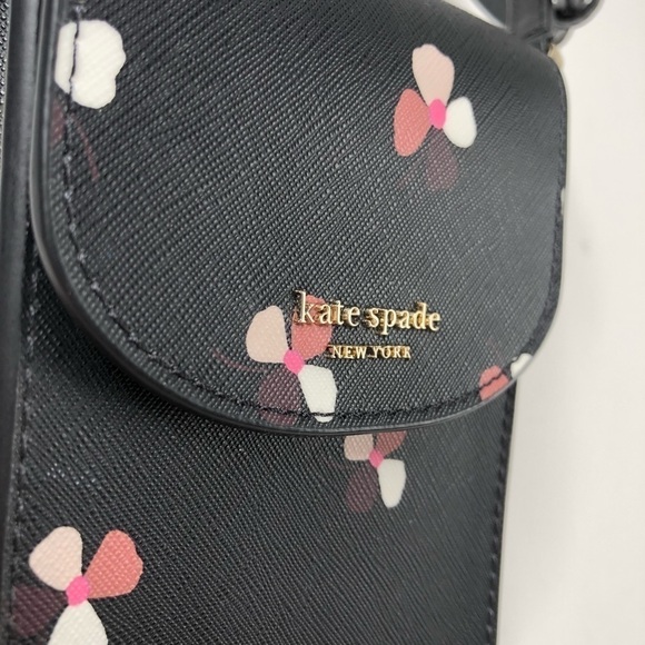 RARE Kate Spade Cameron Dusk Buds Floral Dusty Pink Flap Phone Crossbody Bag - Picture 3 of 16